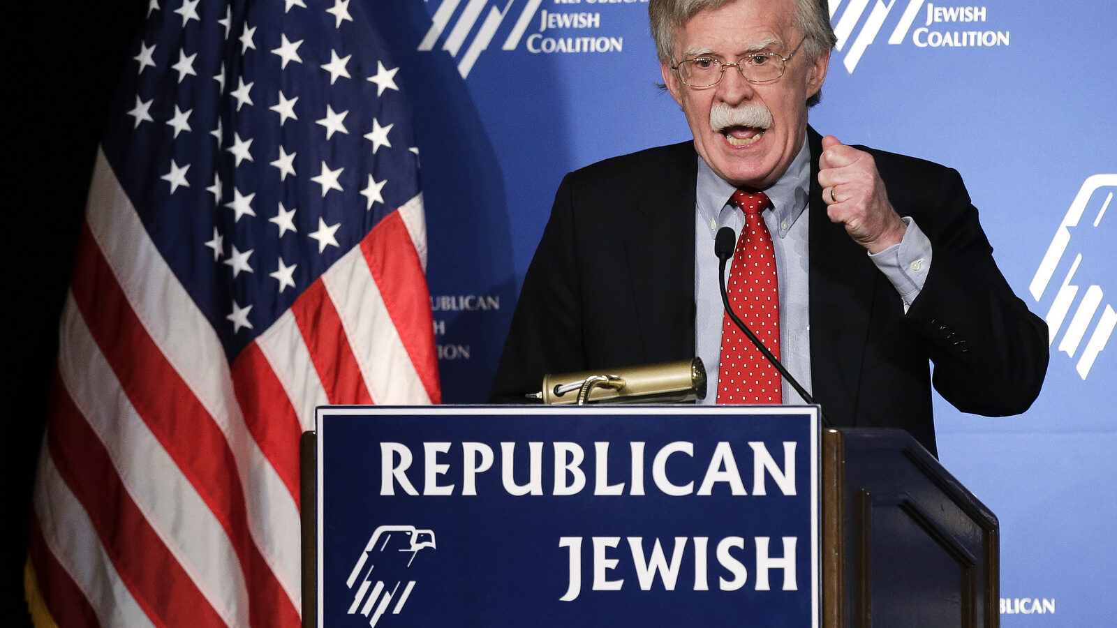 Former U.S. ambassador to the U.N. John Bolton speaks at the Republican Jewish Coalition Saturday, March 29, 2014, in Las Vegas. (AP Photo/Julie Jacobson)