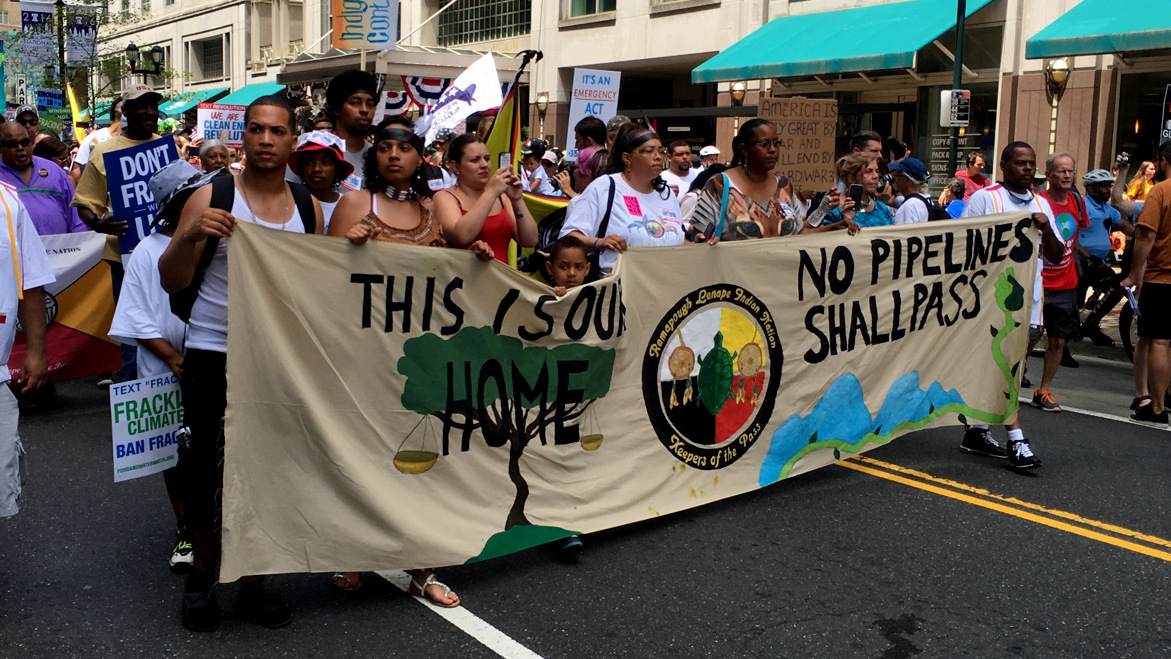 Members of the Ramapough Lunaap demonstrate during the Clean Energy March in Philadelphia on July 24, 2016. (Photo: Mark Dixon/flickr/cc)