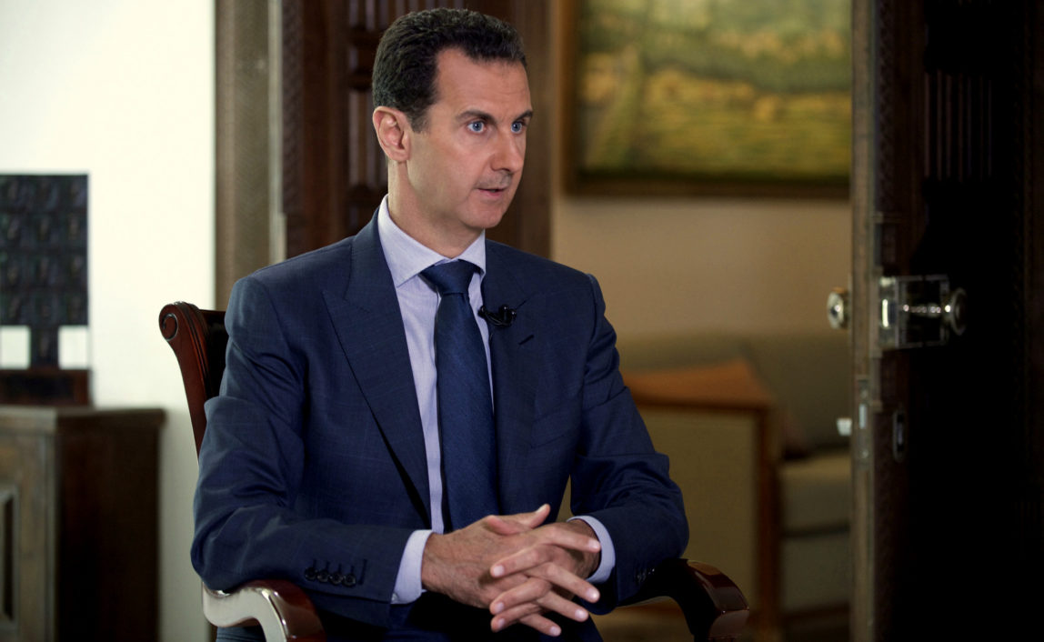 Syrian President Bashar Assad speaks to The Associated Press at the presidential palace in Damascus, Syria. (Syrian Presidency via AP, File)