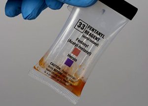 The NARK II Fentanyl field drug testing kit by Sirchie.