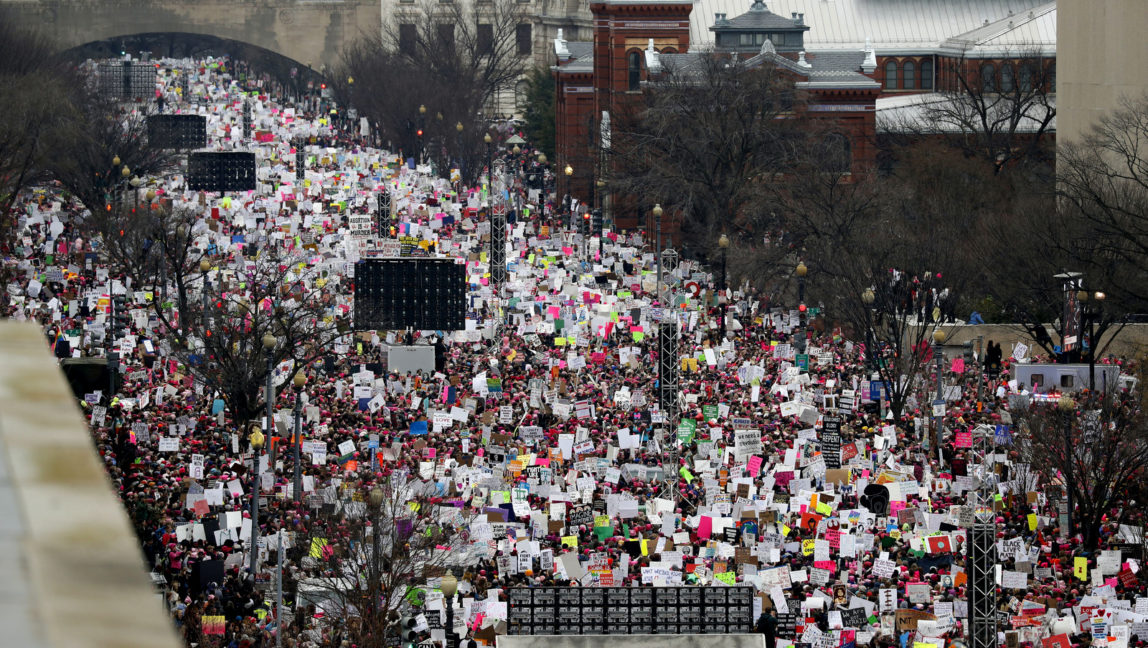 A crowd fills Independence Avenue during the Women's March on Washington, Saturday, Jan. 21, 2017 in Washington. (AP/Alex Brandon)