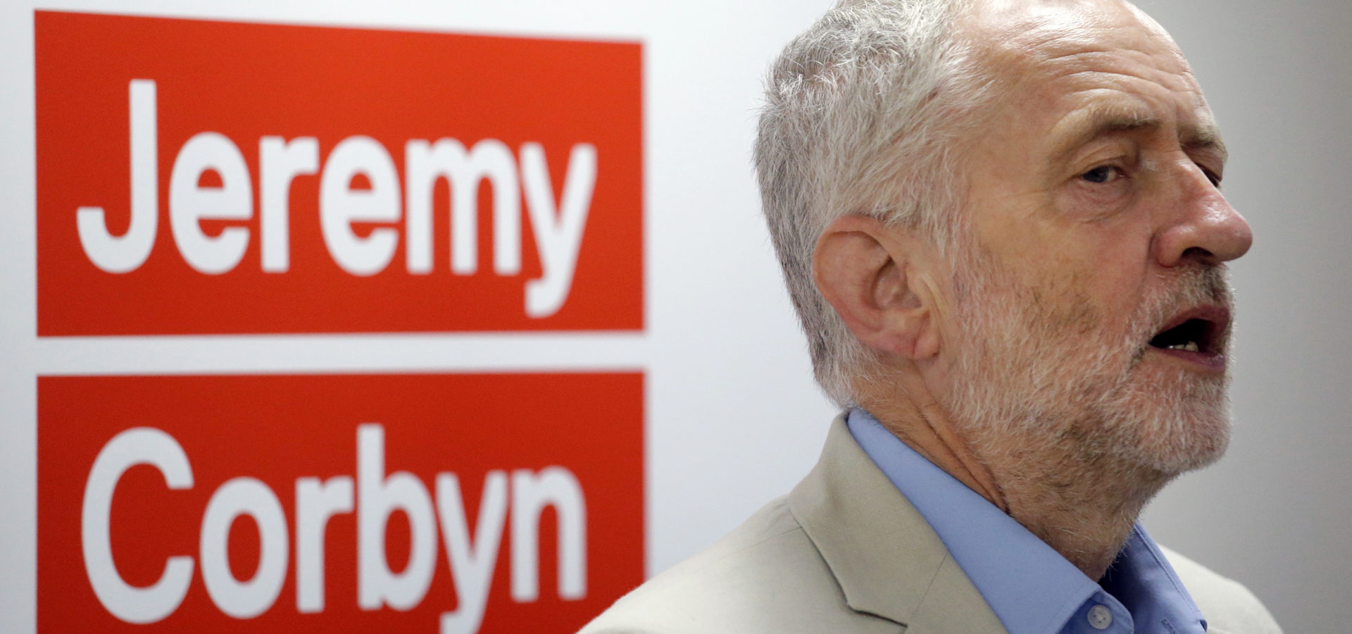 British Labour Party leader Jeremy Corbyn speaks to launch his bid to retain the leadership of the party, at the University College London Institute of Education in London, Thursday, July 21, 2016. (AP/Matt Dunham)