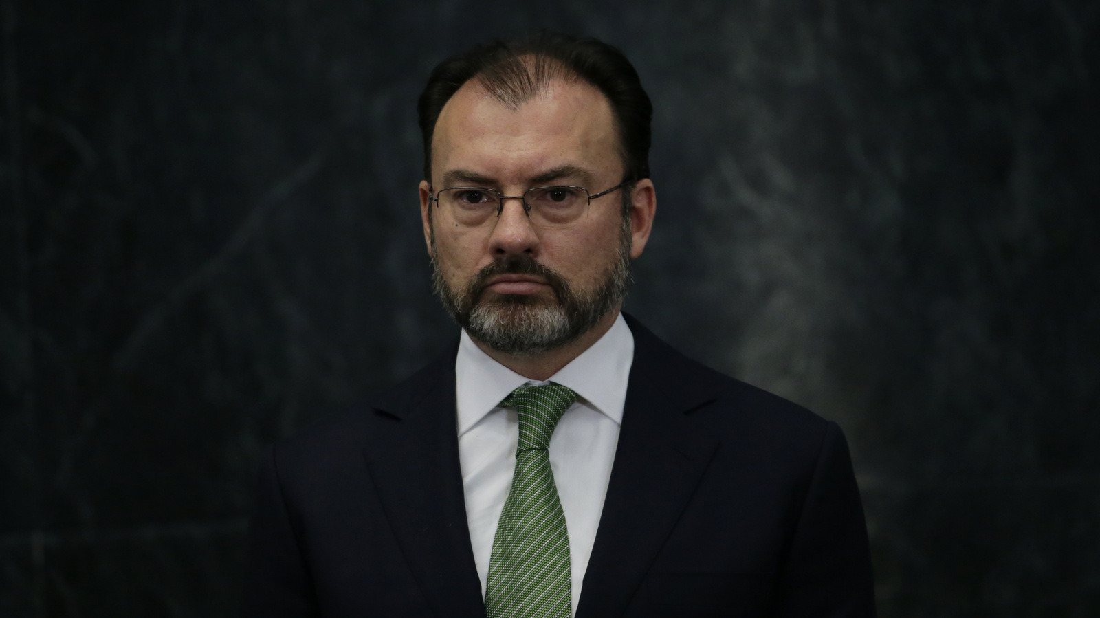 Mexico's new Foreign Relations Secretary Luis Videgaray stands during a press conference at the Los Pinos presidential residence in Mexico City. Videgaray said Tuesday, Jan. 10, that the country isn’t only willing to negotiate changes to the North American Free Trade Agreement, it wants negotiations as soon as possible. (AP/Marco Ugarte) 