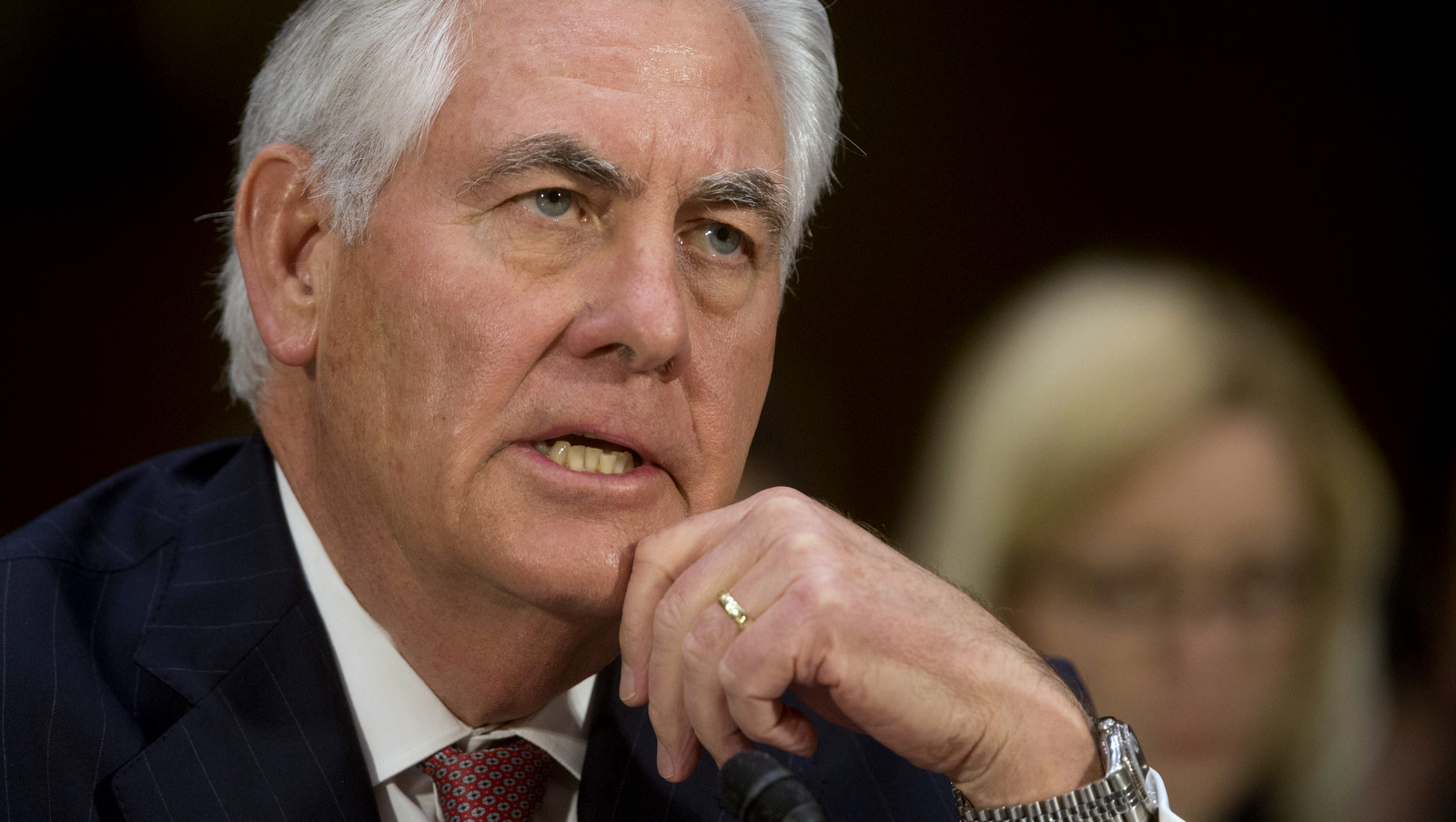 Secretary of State-designate Rex Tillerson testifies on Capitol Hill in Washington, Wednesday, Jan. 11, 2107, at his confirmation hearing before the Senate Foreign Relations Committee. (AP/Steve Helber)