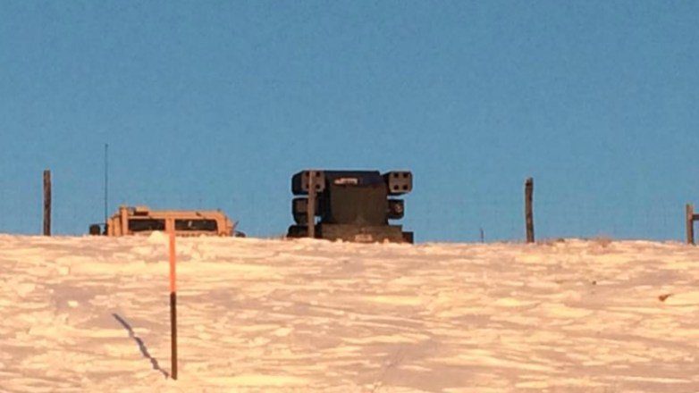 An unconfirmed photo of an Avenger AN/TWQ-1 Air Defense System atop a hill overlooking the Dakota Access Pipeline Protests.