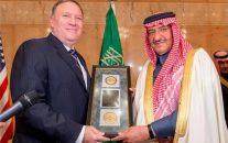 Saudi Crown Prince Muhammed bin Nayef receives the “George Tenet” medal from CIA Director Mike Pompeo. (Photo: Saudi Press Agency)