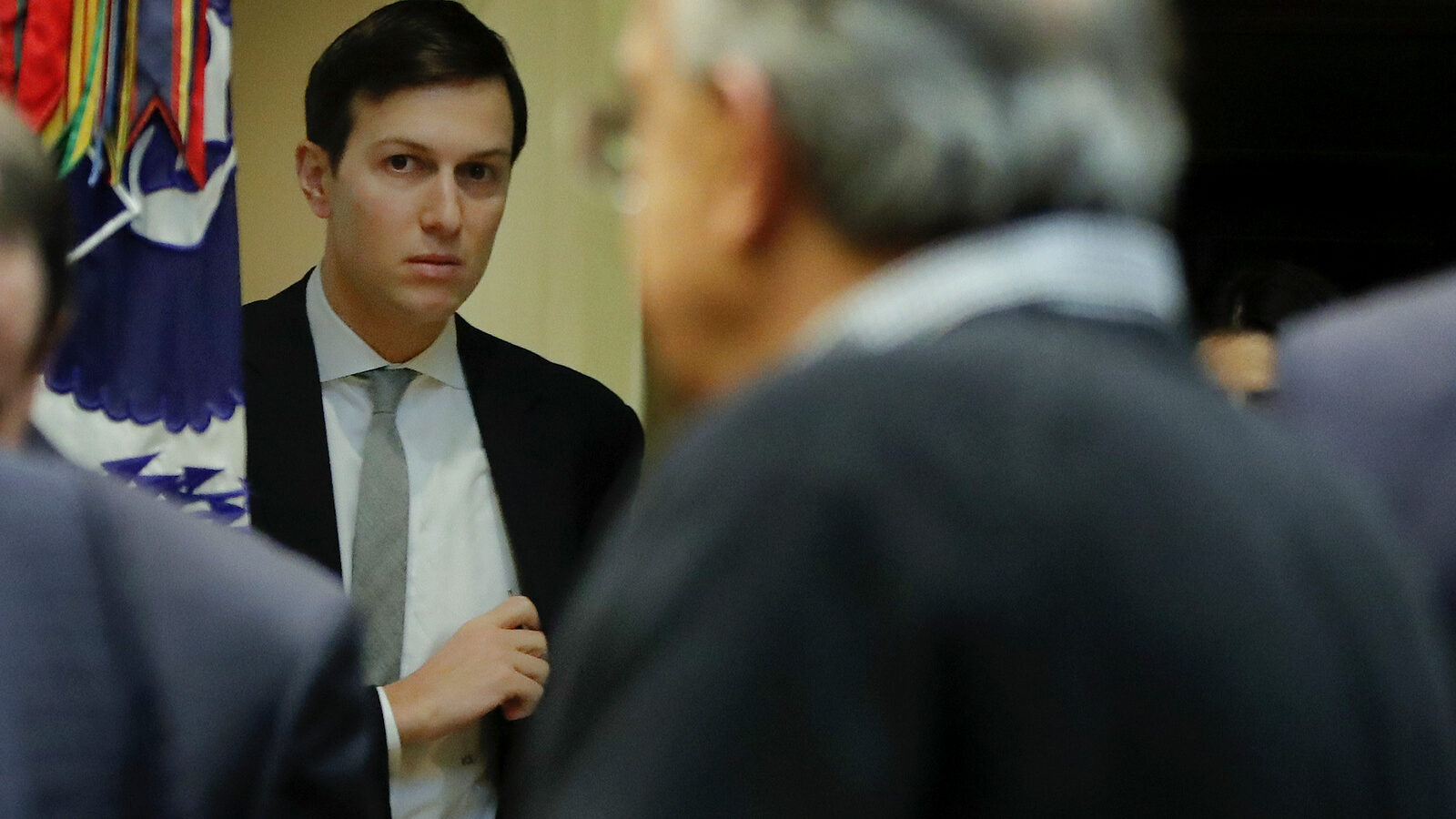 White House Senior Adviser Jared Kushner arrives for a meeting between President Donald Trump and automobile leaders in the Roosevelt Room of the White House in Washington, Tuesday, Jan. 24, 2017. (AP/Pablo Martinez Monsivais)