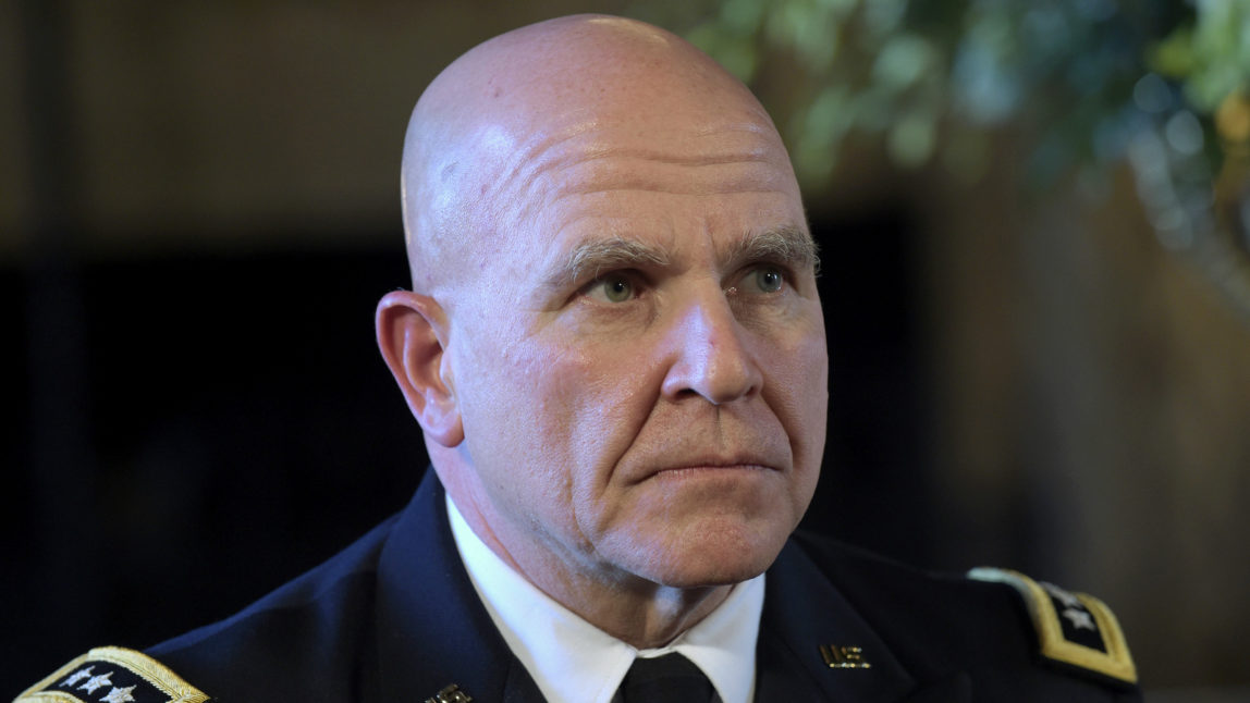 Army Lt. Gen. H.R. McMaster listens as President Donald Trump makes the announcement at Trump's Mar-a-Lago estate in Palm Beach, Fla., Monday, Feb. 20, 2017, that McMaster will be the new national security adviser. (AP/Susan Walsh)