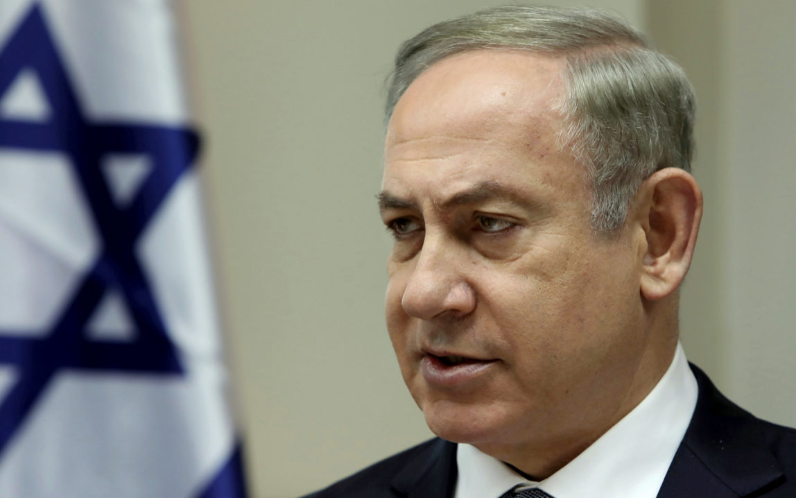 Israeli Prime Minister Benjamin Netanyahu chairs the weekly cabinet meeting in Jerusalem. (Gali Tibbon/AP)