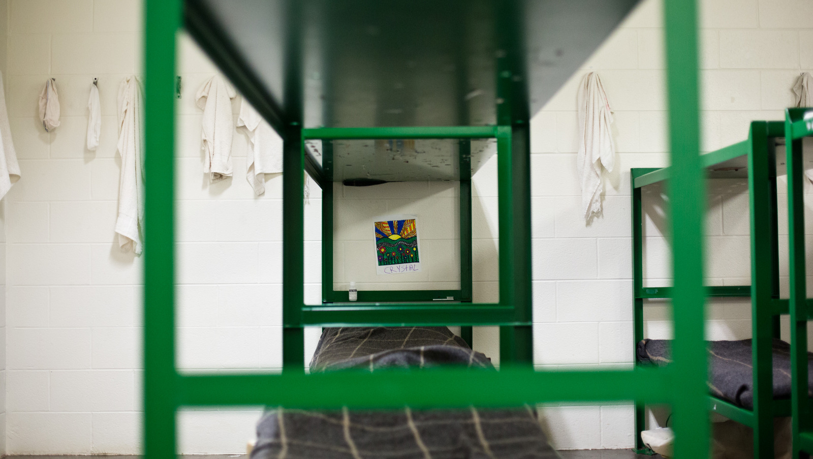 Female inmates at the Harris County Jail who are part of a program for women involved in prostitution are all placed in the same room.  (Photo: Callie Richmond/The Texas Tribune)