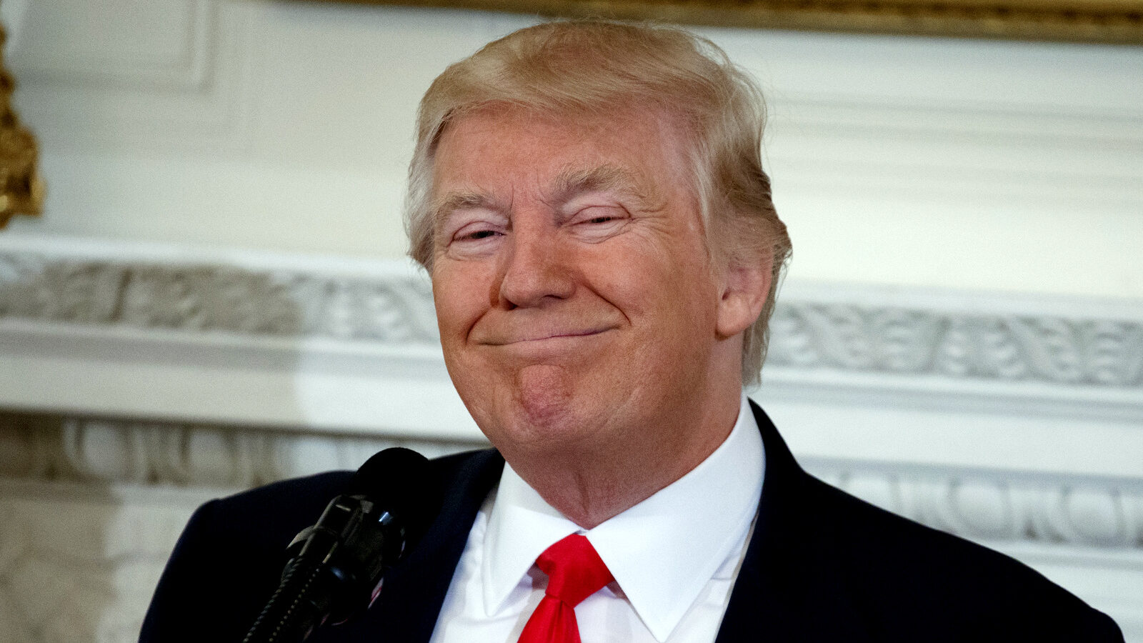 President Donald Trump smiles while speaking to a meeting of the National Governors Association, Monday, Feb. 27, 2017, at the White House in Washington. (AP/Evan Vucci)