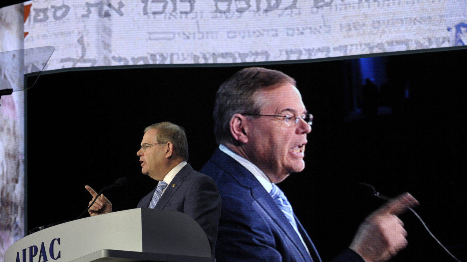 Senate Foreign Relations Committee Chairman Sen. Robert Menendez, D-N.J., addresses the American-Israeli Public Affairs Committee (AIPAC) 2013 Policy Conference. (AP/Susan Walsh)