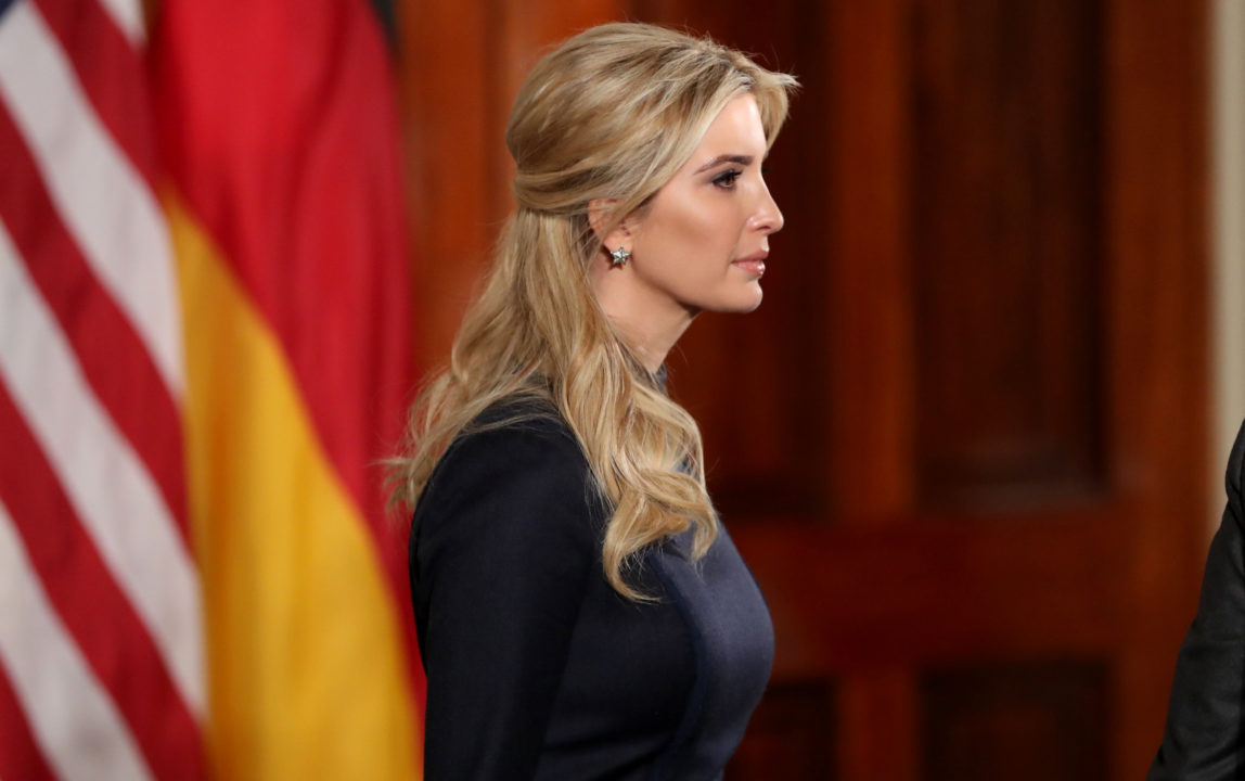 Ivanka Trump, the daughter of President Donald Trump, arrives before a joint news conference with President Donald Trump and German Chancellor Angela Merkel in the East Room of the White House in Washington, Friday, March 17, 2017. (AP/Andrew Harnik)