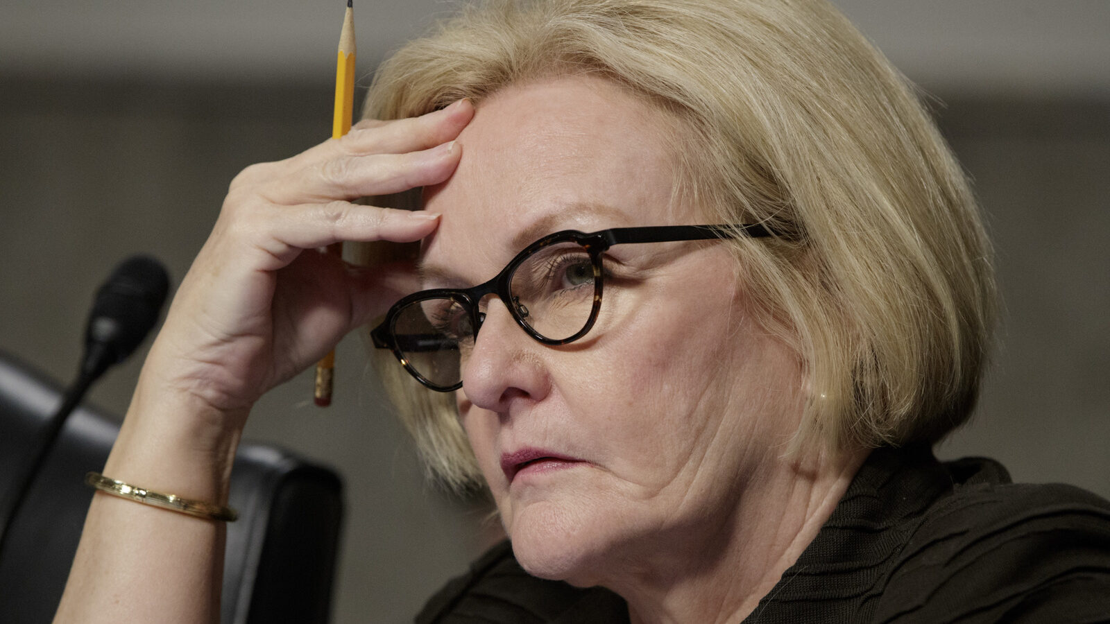 Sen. Claire McCaskill, D-Mo. listens on Capitol Hill in Washington. McCaskill is seeking information from manufacturers of the top-selling opioid products in the United States to determine whether drugmakers have contributed to an overuse of the pain killers, with a few very notable exceptions. (AP/J. Scott Applewhite)