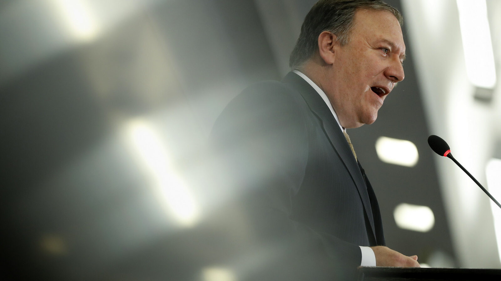 CIA Director Mike Pompeo speaks at the Center for Strategic and International Studies (CSIS) in Washington, Thursday, April 13, 2017. Pompeo denounced WikiLeaks, calling the anti-secrecy group a "hostile intelligence agency." (AP/Pablo Martinez Monsivais)