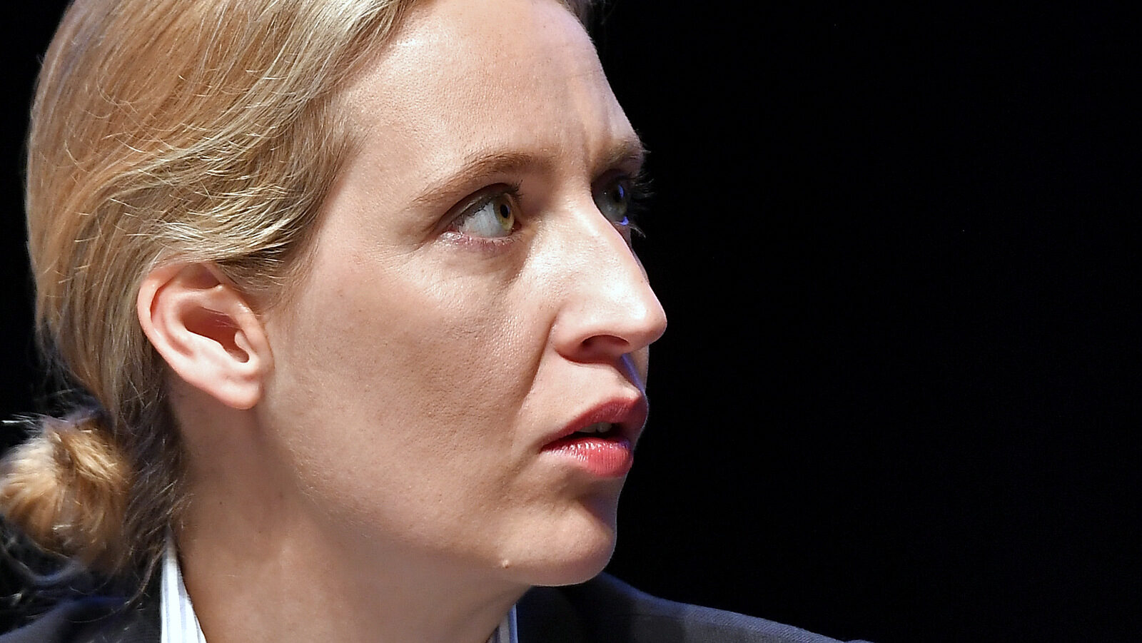 Alice Weidel watches from the podium at the party convention of Germany's far-right nationalist party AfD (Alternative for Germany) in Cologne, Germany, April 22, 2017. (AP/Martin Meissner)