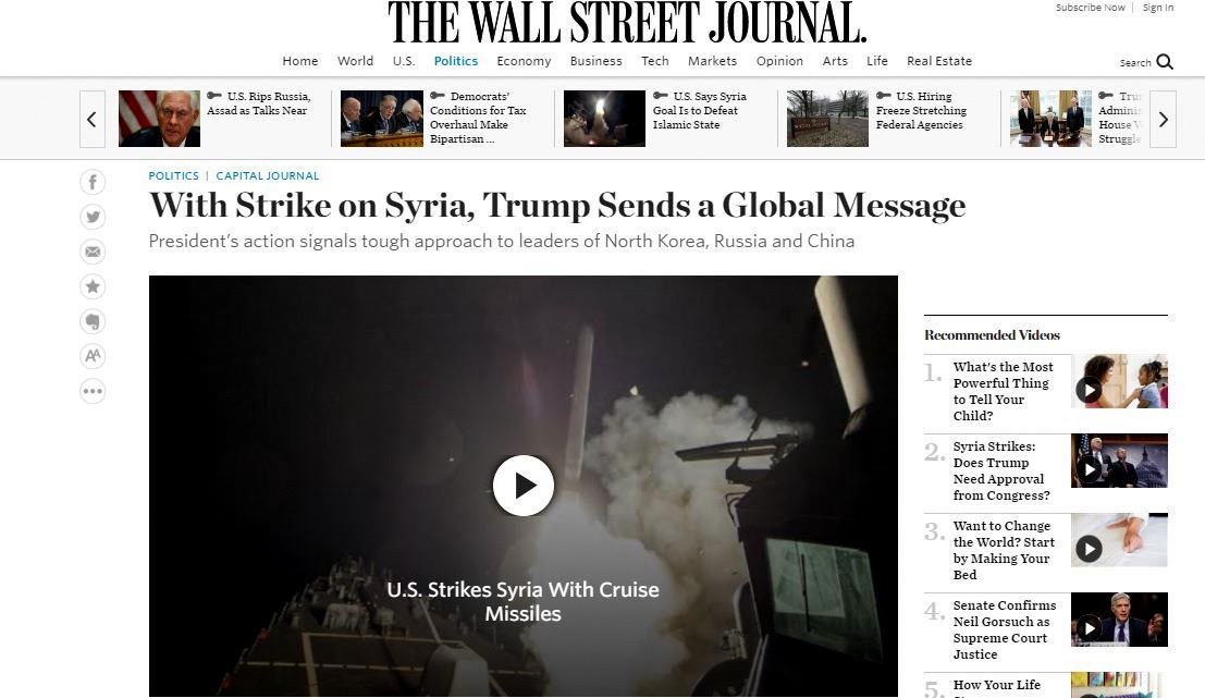 Top Five Major Newspapers Run 18 Opinion Pieces Praising Syria Strikes – Zero Are Critical