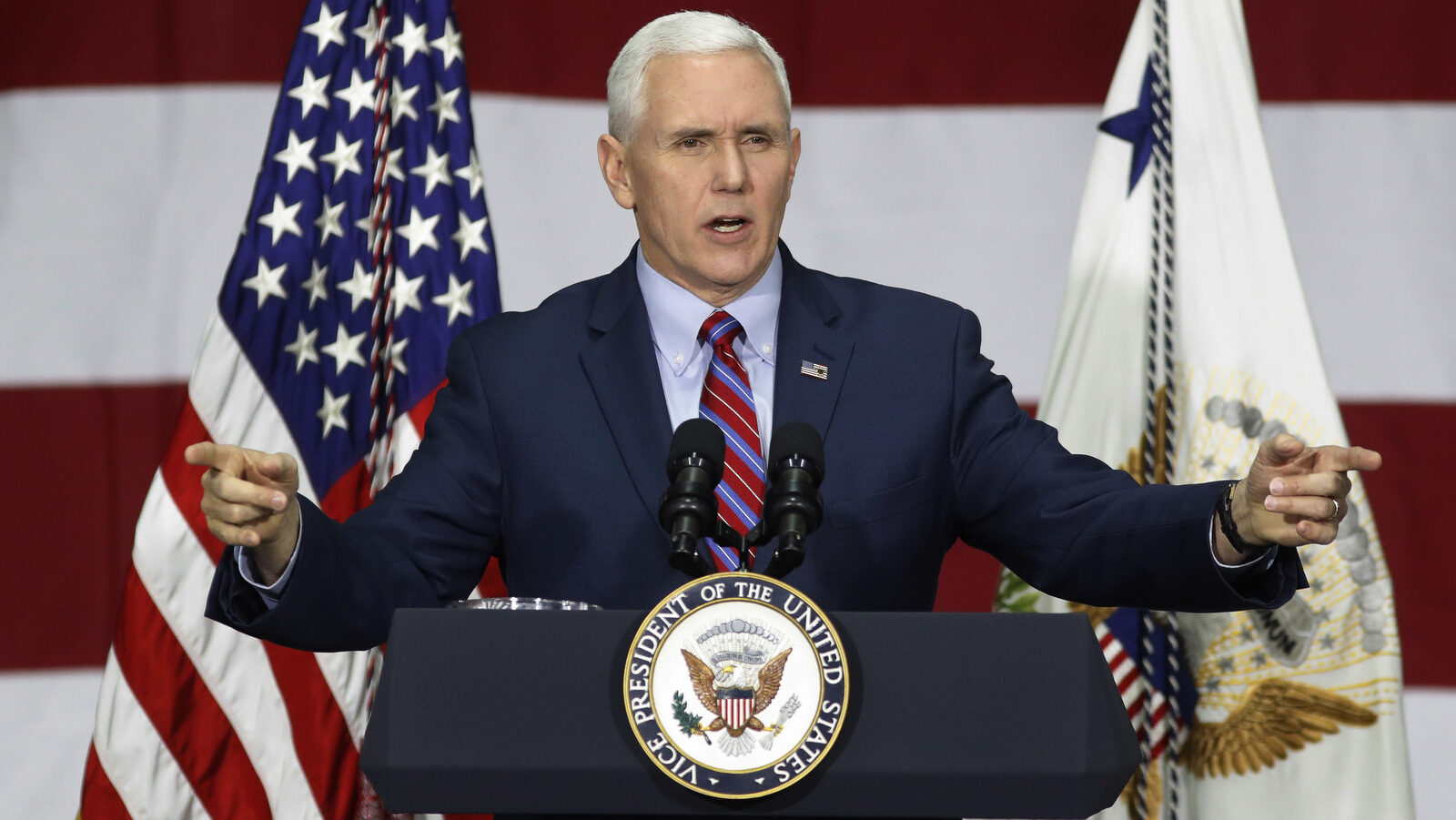 In this Saturday, April 1, 2017, photo, Vice President Mike Pence speaks at DynaLab, Inc. in Reynoldsburg, Ohio. Pence and a few other White House officials made a new offer to conservative House Republicans late Monday on the GOP's failed health care bill, hoping to resuscitate a measure that crashed spectacularly less than two weeks ago. (AP/John Minchillo)