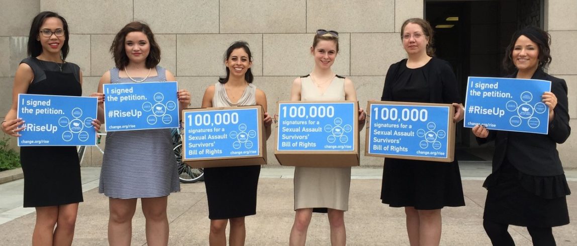 Women petition and urge Congress to support common sense rape survivor rights. (Photo: Change.org)