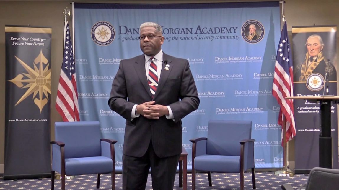 Former US Congressman and Fox News regular Allen West speaks at from Florida speaks at the Daniel Morgan Academy in downtown Washington. (Photo: Vimeo)