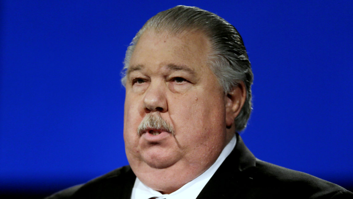 Sam Clovis speaks in Johnston, Iowa after quitting former Texas Gov. Rick Perry's struggling campaign. (AP/Charlie Neibergall)