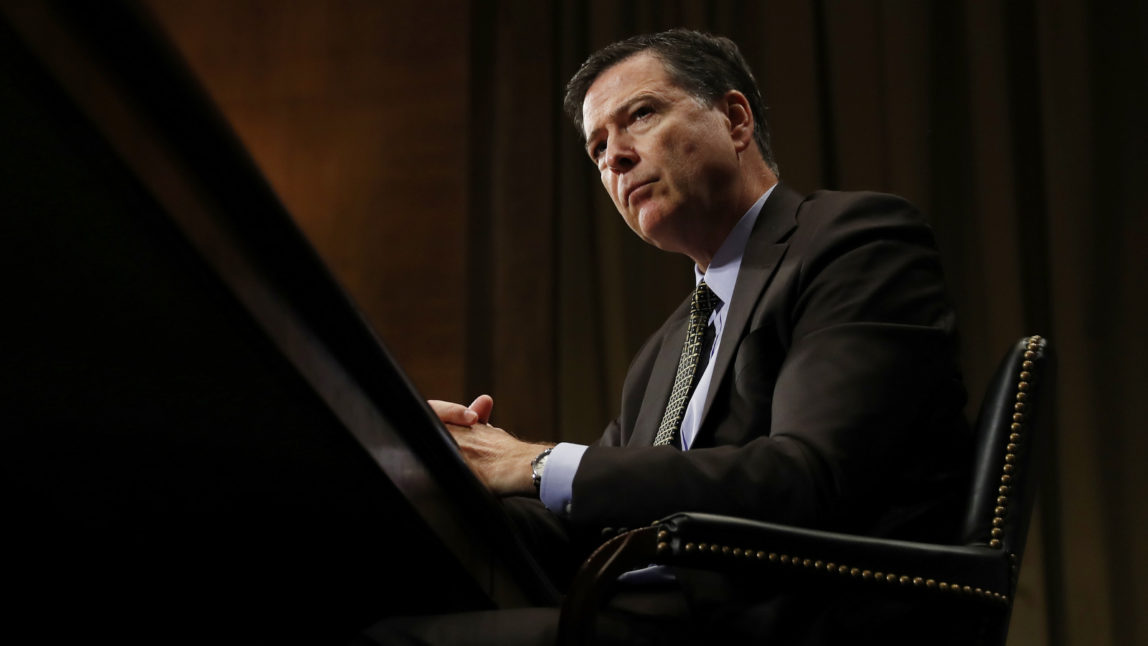 FBI Director James Comey pauses as he testifies on Capitol Hill in Washington, Wednesday, May 3, 2017, before the Senate Judiciary Committee hearing: "Oversight of the Federal Bureau of Investigation." (AP/Carolyn Kaster)