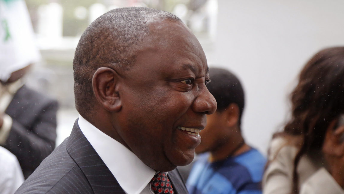 Deputy President Cyril Ramaphosa is among a group of South African officials and activists engaging in a 24 hour hunger strike in solidarity with Palestinian prisoners. (AP/Schalk van Zuydam)