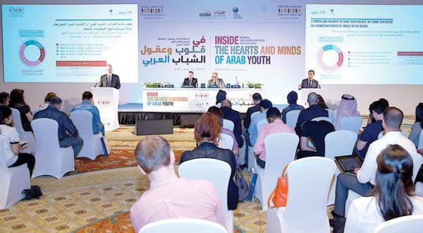 A press conference held in Dubai on to announce results of a Burson-Marsteller Arab Youth Survey funded by Gulf Arab countries.