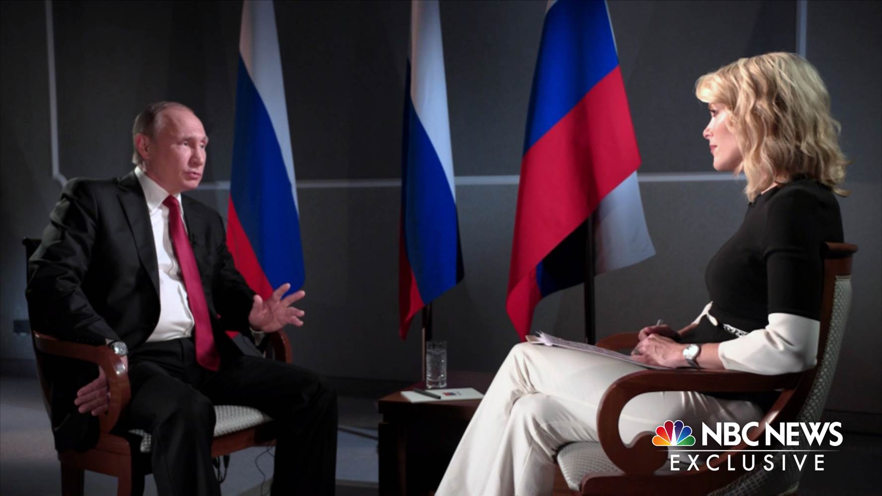 NBC’s Megyn Kelly interviews Russian President Vladimir Putin on June 2, 2017. (NBC Photo)
