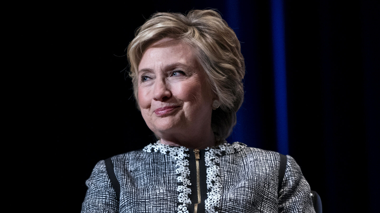 Former Secretary of State Hillary Clinton pauses while speaking during the Book Expo event in New York, June 1, 2017. (AP/Craig Ruttle)