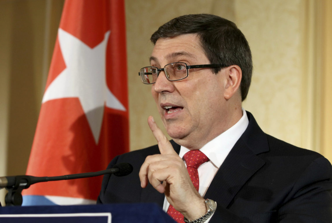 Cuban Foreign Minister Bruno Rodriguez Parilla addresses the media during a news conference in Vienna, Austria, June 19, 2017. (AP/Ronald Zak)