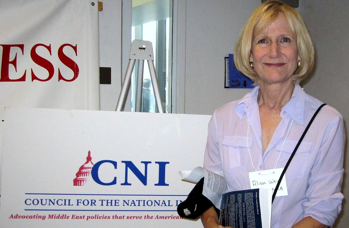 Activist and writer, and founder of If Americans Knew, as well as President of the Council for the National Interest, Alison Weir. (Photo: Wikimedia Commons)
