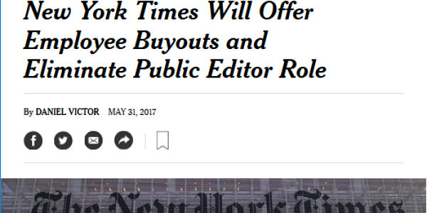 Killing The Public Editor, NYT Deals Another Blow To Public Trust