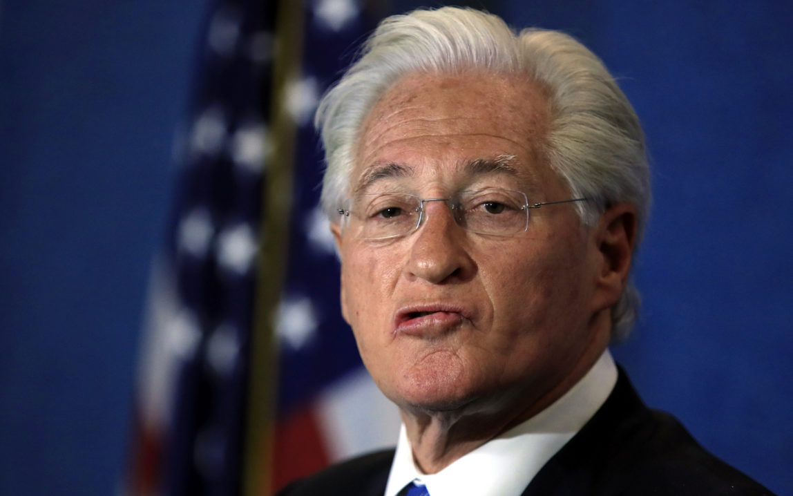 Marc Kasowitz personal attorney of President Donald Trump makes a statement at the National Press Club, following the testimony of former FBI Director James Comey in Washington, June 8, 2017. (AP/Manuel Balce Ceneta)