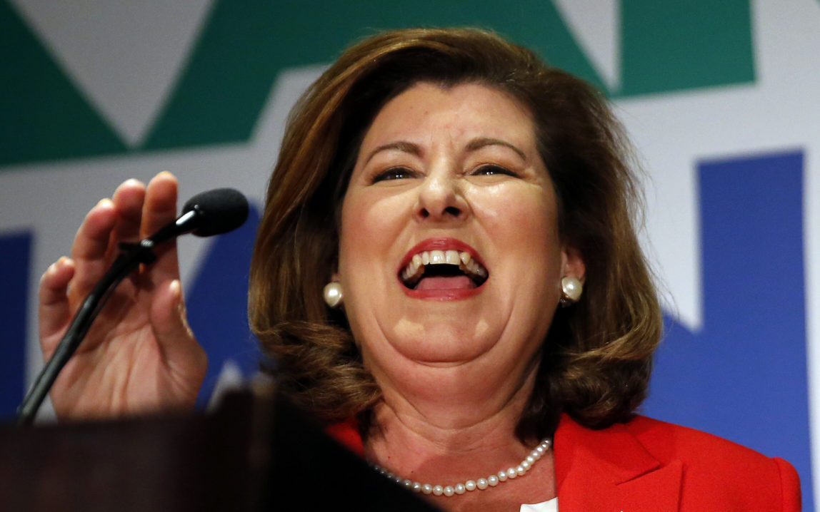 Republican candidate for Georgia's 6th District Congressional seat Karen Handel declares victory during an election-night watch party, June 20, 2017, in Atlanta. (AP/John Bazemore)