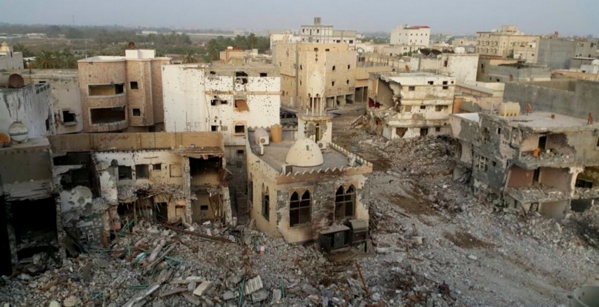 The town Awamiya, in the eastern Qatif province of Saudi Arabia resembles a war zone following destruction by Saudi government forces. (Photo: Twitter)