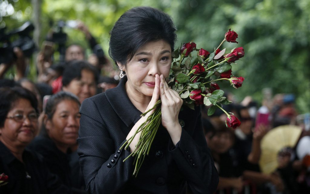 Former Thailand's Prime Minister Yingluck Shinawatra arrives at the Supreme Court for the last day of her hearing in a corruption trial in Bangkok Thailand. (APSakchai Lalit)