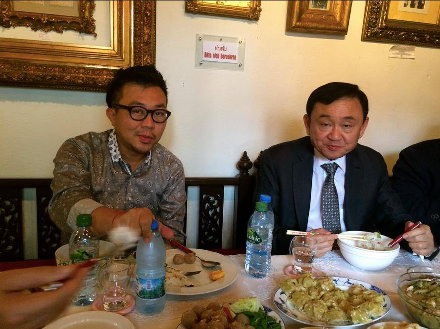 Pavin Chachavalponpun poses as an impartial academic, but is in fact a long-time member of Thailand's US-backed opposition and a close associate of the Shinawatras. Here, Pavin Chachavalponpun shares a meal with convicted criminal, fugitive, and mass murderer, Thaksin Shinawatra.