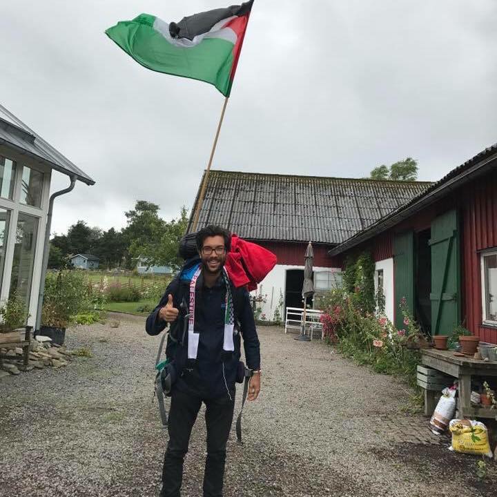 Benjamin Ladra begins his 4,800 kilometre trek to Palestine (Benjamin Ladra/Facebook)