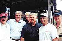 Haley Barbour (center), later elected governor of Mississippi, appeared at a 2003 Council of Conservative Citizens (CCC) fund-raising event with CCC supporters and officials, including CCC Field Director Bill Lord (far right).