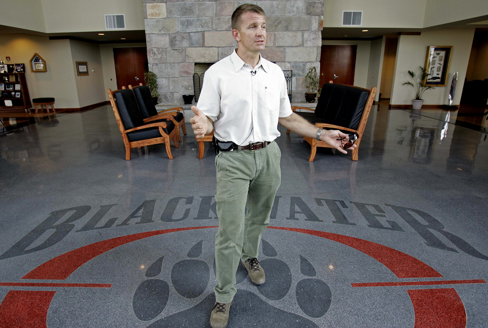 Founder and CEO of Blackwater Worldwide Erik Prince is seen at Blackwater's offices in Moyock, N.C. (AP/Gerry Broome)