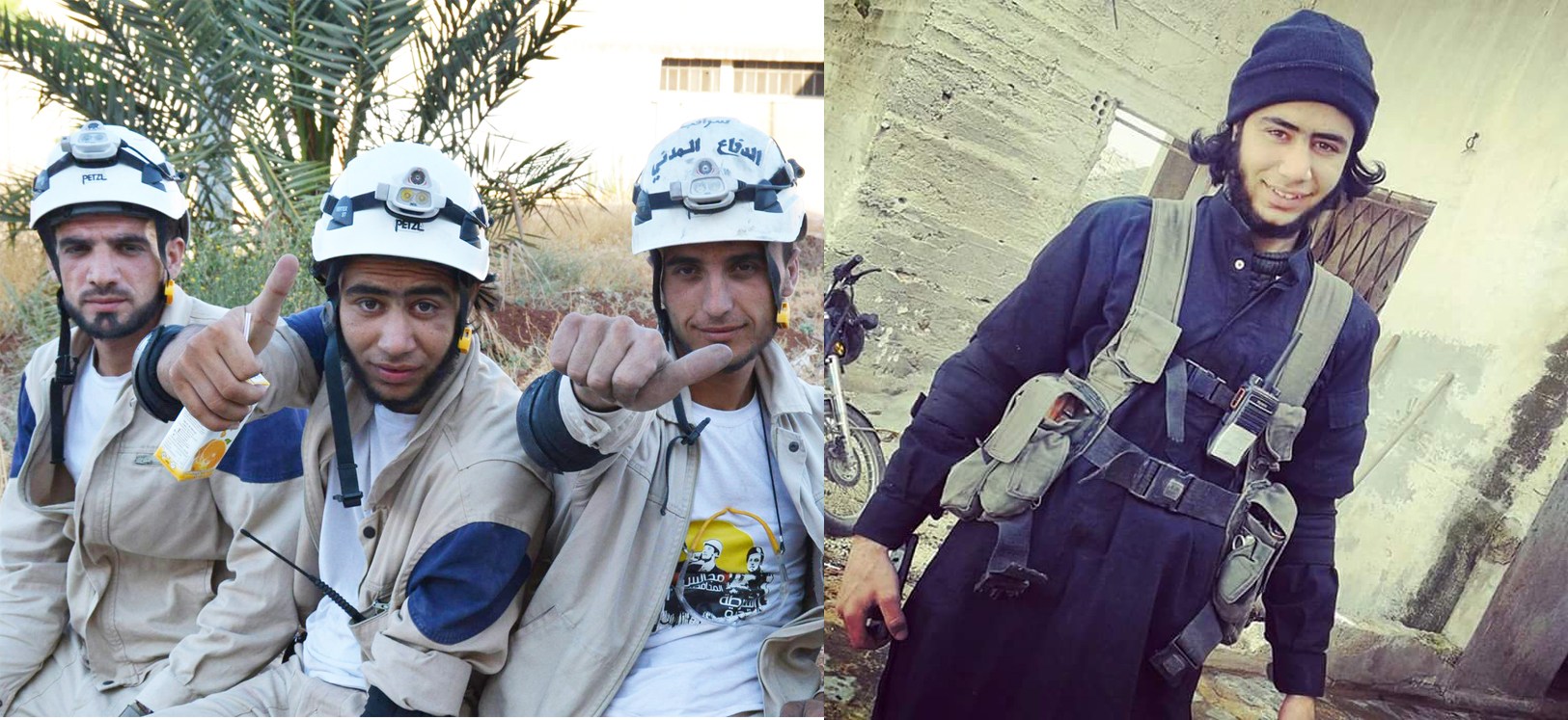 Mo’ad Baresh in his dual role as White Helmets operative and Nusra Front-associated extremist. (Photo: Clarity of Signal/21st Century Wire)