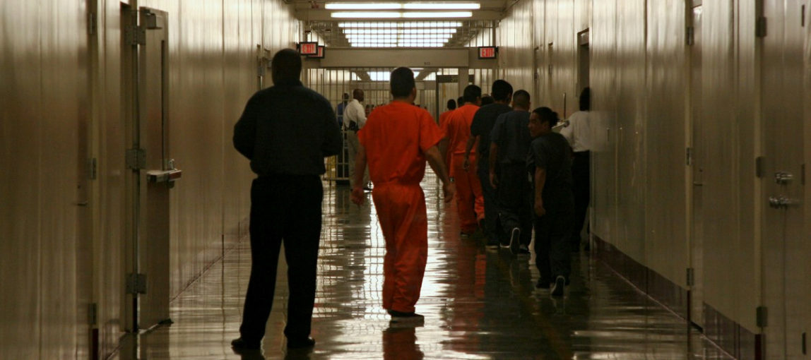 Detainees at Immigration and Customs Enforcement's Stewart Detention Center in Lumpkin, Ga., The all-male detention center with a capacity of 1,924 detainees is operated on contract by Nashville-based Corrections Corporation of America, the country's largest private prison firm. (AP/Kate Brumback)