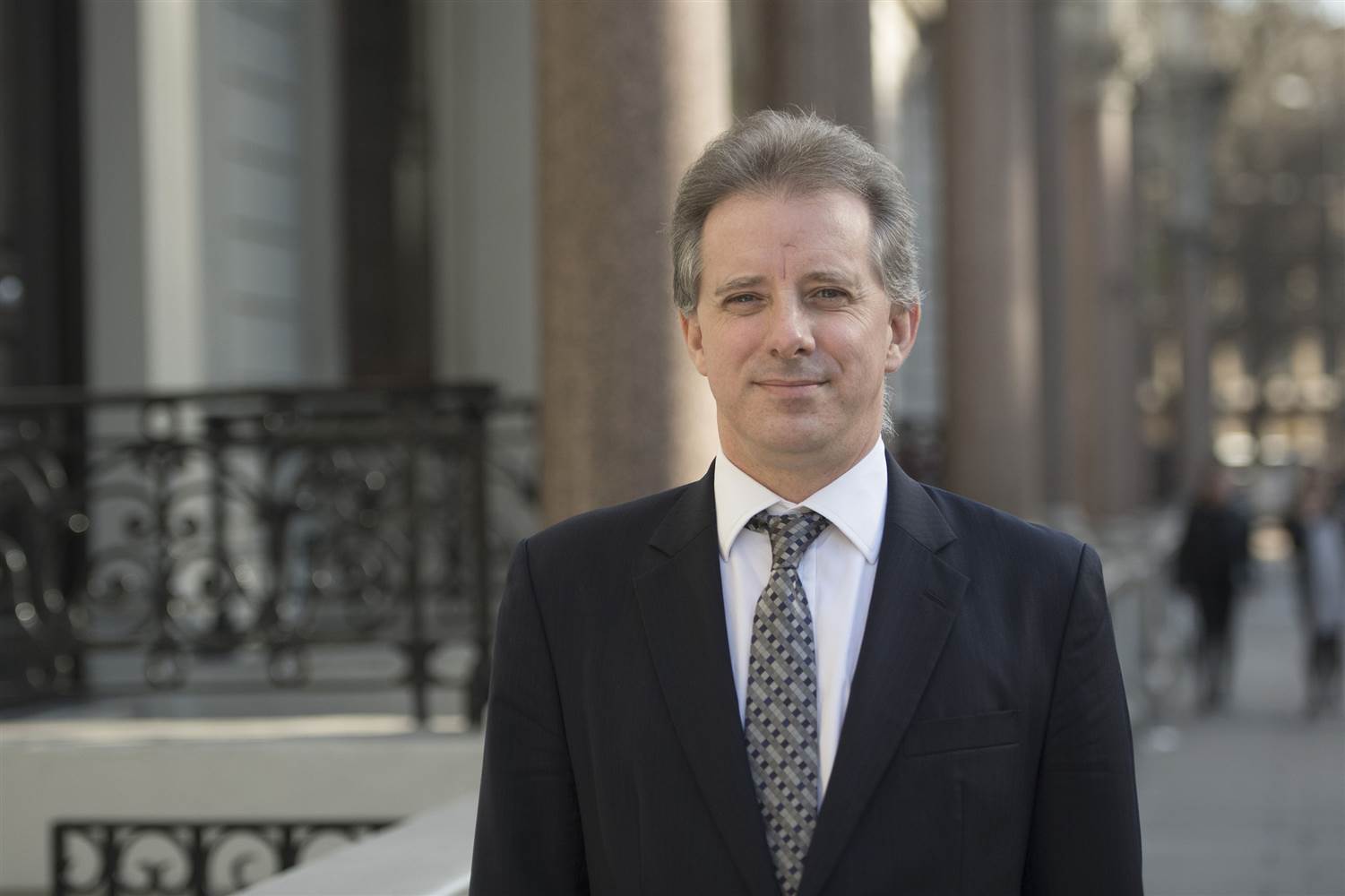 Christopher Steele, the former MI6 agent who compiled a dossier on Donald Trump, poses in London where he spoke to the media for the first time on March 7, 2017 (Victoria Jones/PA via AP)