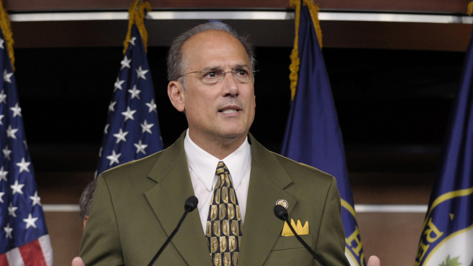 Rep. Thomas Marino, R-Pa., speaks during a news conference on Capitol Hill in Washington. Marino played a key role in passing a bill weakening the Drug Enforcement Administration's authority to stop companies from distributing opioids, Sept. 23, 2011. (AP/Susan Walsh)