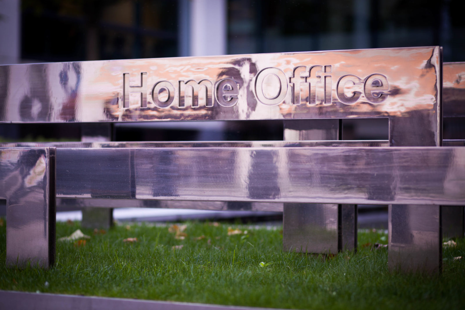 Home Office logo outside its Westminster headquarters via Juliet Nagillah/the Bureau