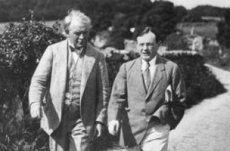 British Prime Minister Lloyd George with Leopold Amery, Jan. 1, 1918. (Amery was a secret and fervent Zionist.)