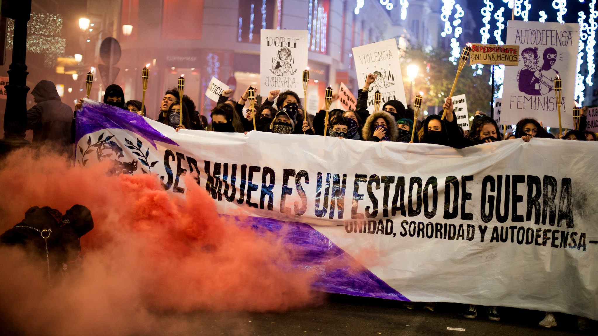 Thousands march against gender violence in Madrid, Spain