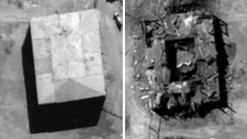 Satellite photos of the supposed Syrian nuclear site before and after the Israeli airstrike.