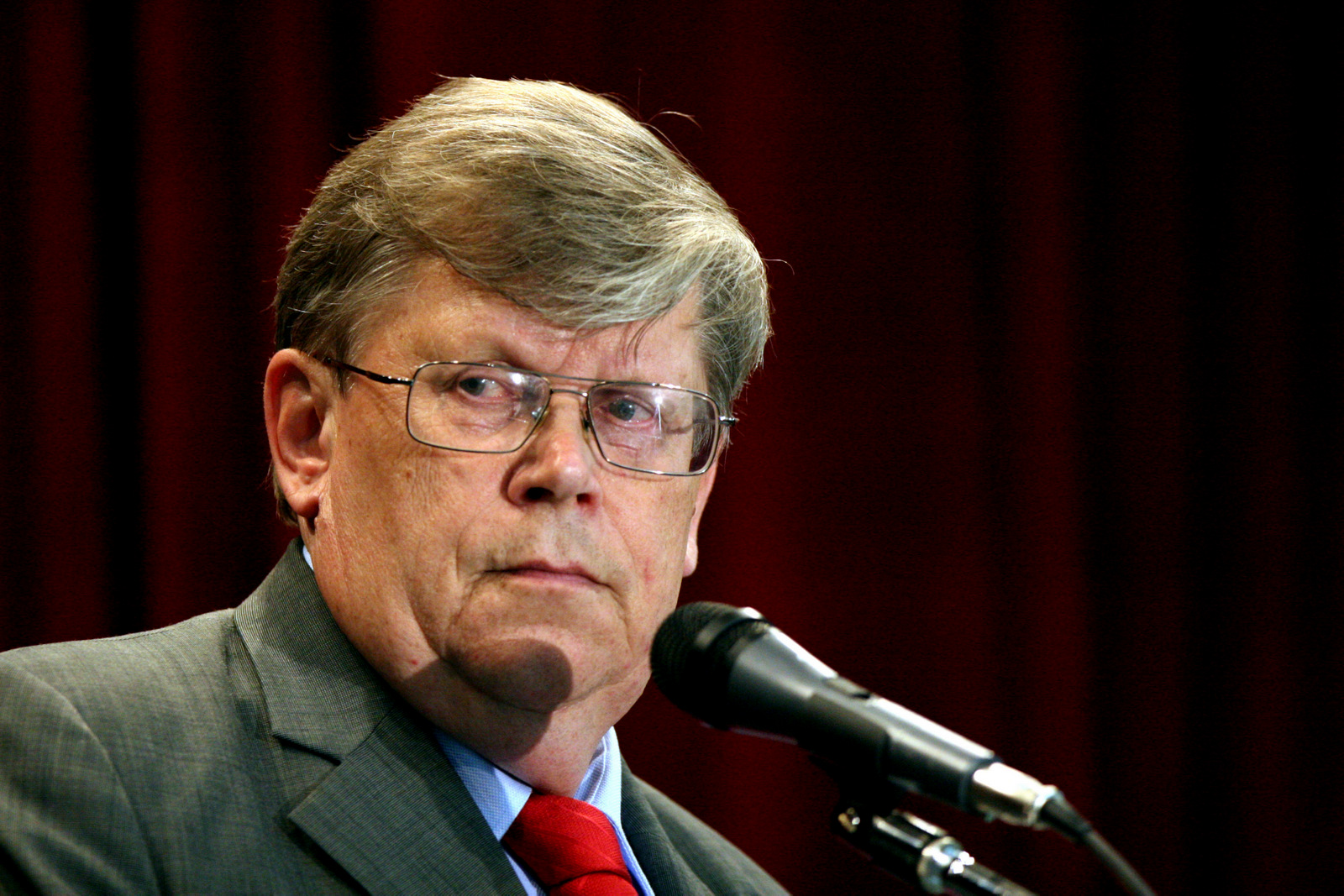 Deputy Director General of the International Atomic Energy Agency (IAEA) Olli Heinonen, listens to a question during a joint press conference with a top Iranian nuclear negotiator, Javad Vaeedi in Tehran, Iran, Aug. 21, 2007. (AP/Vahid Salemi)